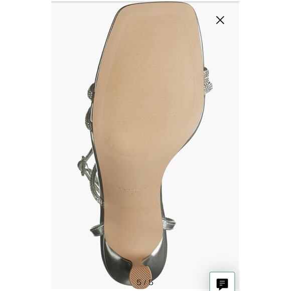 Steve Madden Meggie Crystal Ankle Strap Sandal silver sz 10 - Picture 2 of 11